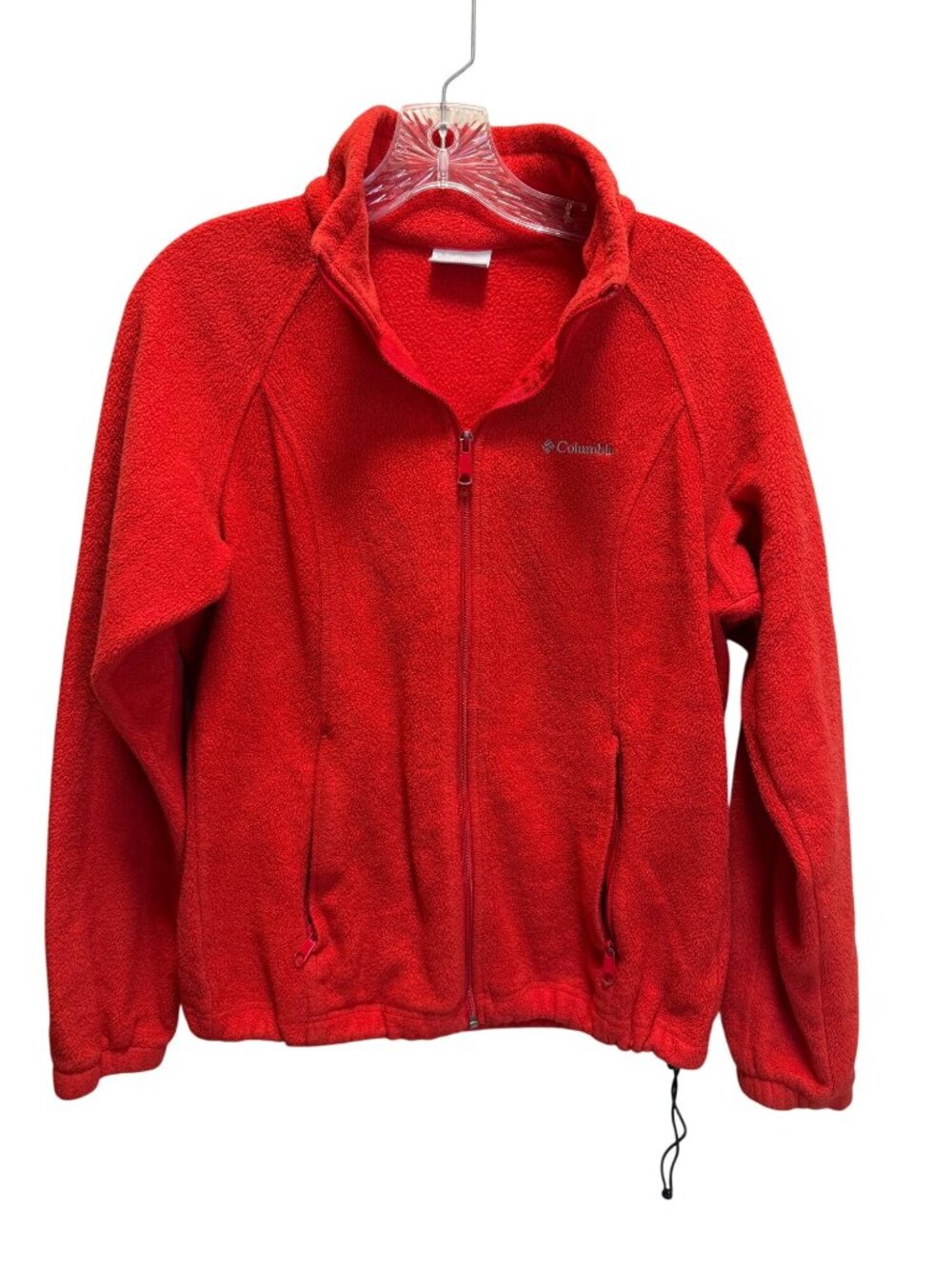 Columbia Womens Red Full-Zip Fleece Jacket With Pockets Size S